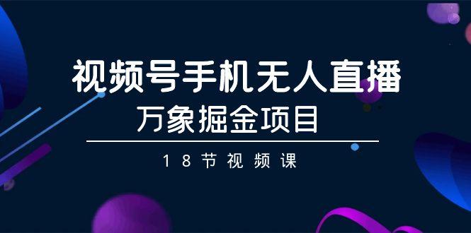 视频号手机无人直播-万象掘金项目(18节视频课)-89网创