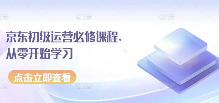 京东初级运营必修课程，从零开始学习-89网创