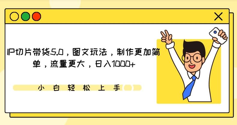 IP切片带货5.0，图文玩法，制作更加简单，流量更大，日入1000+【揭秘】-89网创