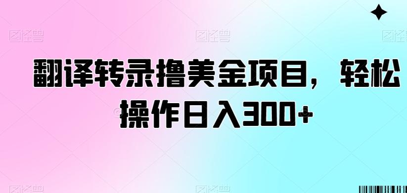 翻译转录撸美金项目，轻松操作日入300+【揭秘】-89网创