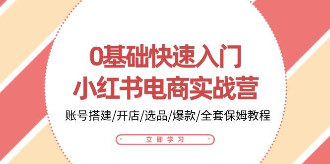 0基础快速入门-小红书电商实战营：账号搭建/开店/选品/爆款/全套保姆教程-89网创