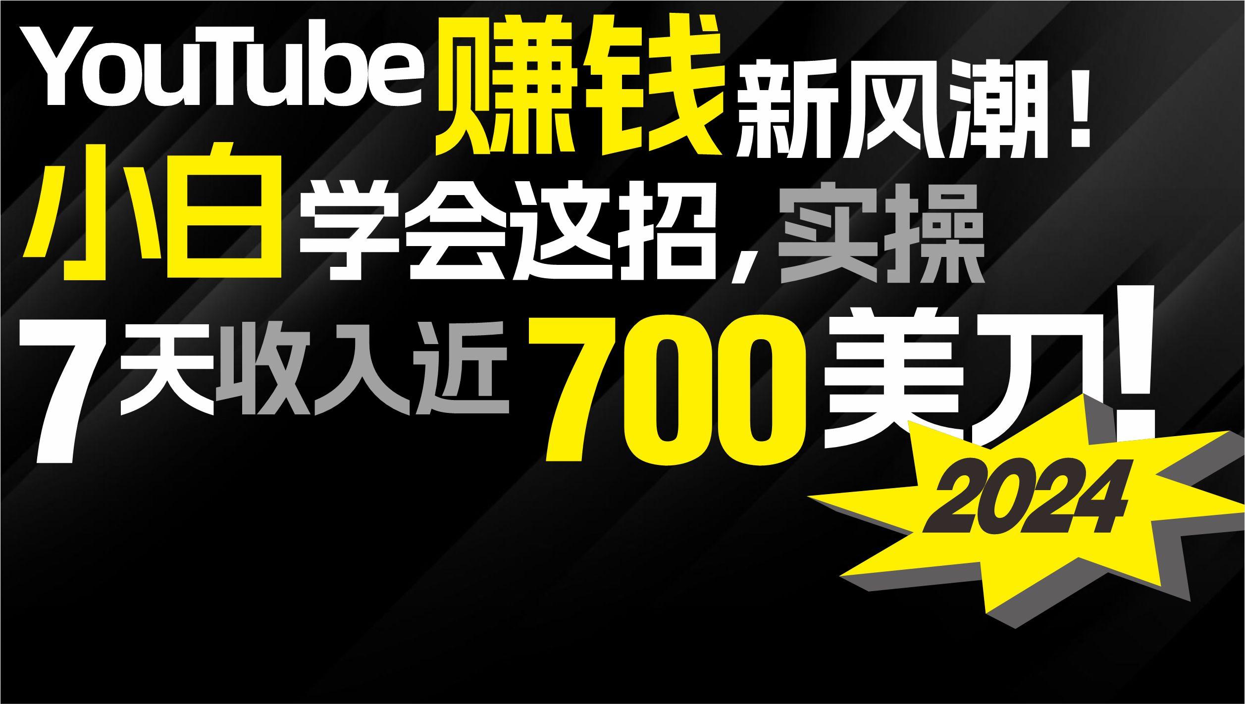 (9647期)2024 YouTube赚钱新风潮！小白学会这招，7天收入近7百美金！-89网创