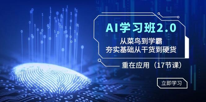 AI学习班2.0：从菜鸟到学霸，夯实基础从干货到硬货，重在应用(17节课)-89网创