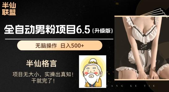男粉项目6.5升级版，全自动男粉项目，日收入1K+【揭秘】-89网创