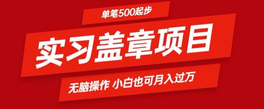 实习代盖章项目一单500起普通人可落地项目小白也可轻易上手-89网创