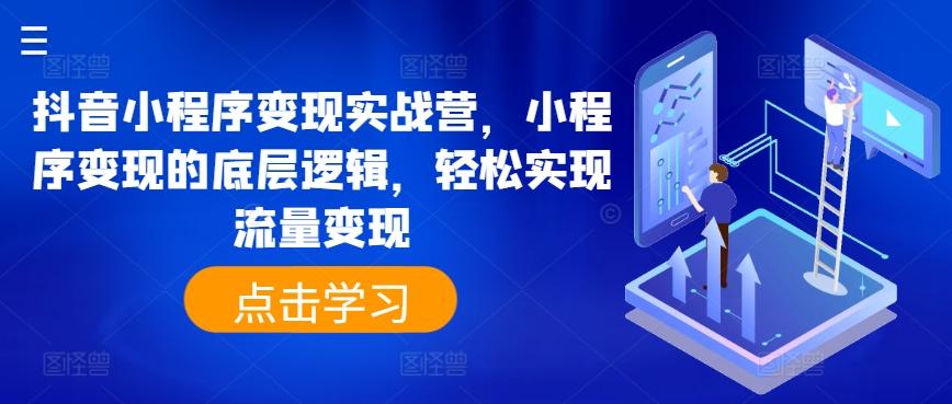 抖音小程序变现实战营，小程序变现的底层逻辑，轻松实现流量变现-89网创