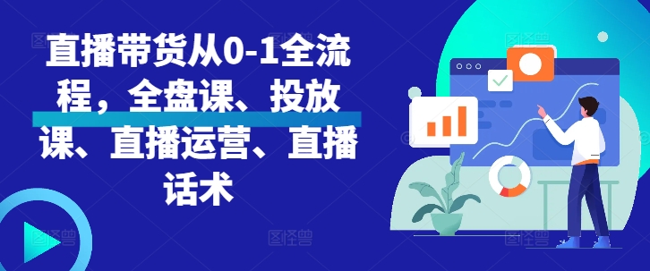 直播带货从0-1全流程，全盘课、投放课、直播运营、直播话术-89网创