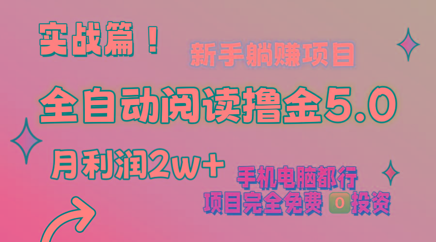 小说全自动阅读撸金5.0 操作简单 可批量操作 零门槛！小白无脑上手月入2w+-89网创