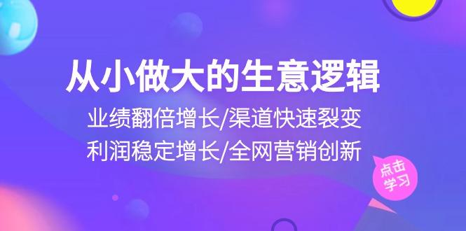 从小做大生意逻辑：业绩翻倍增长/渠道快速裂变/利润稳定增长/全网营销创新-89网创