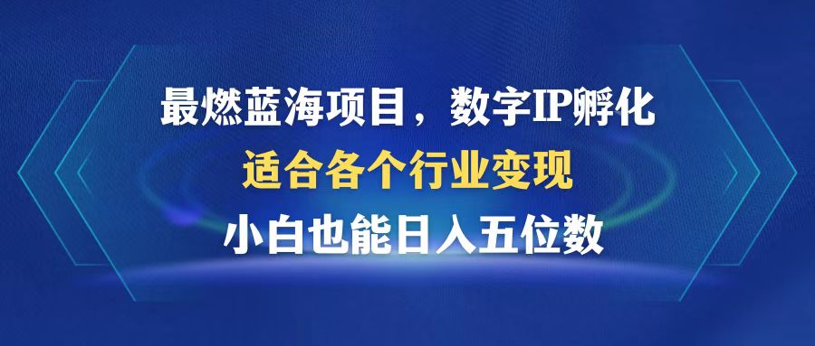 最燃蓝海项目  数字IP孵化  适合各个行业变现  小白也能日入5位数-89网创