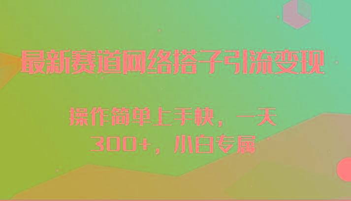 最新赛道网络搭子引流变现!!操作简单上手快，一天300+，小白专属-89网创