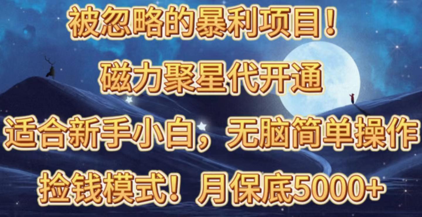被忽略的暴利项目！磁力聚星代开通捡钱模式，轻松月入五六千-89网创
