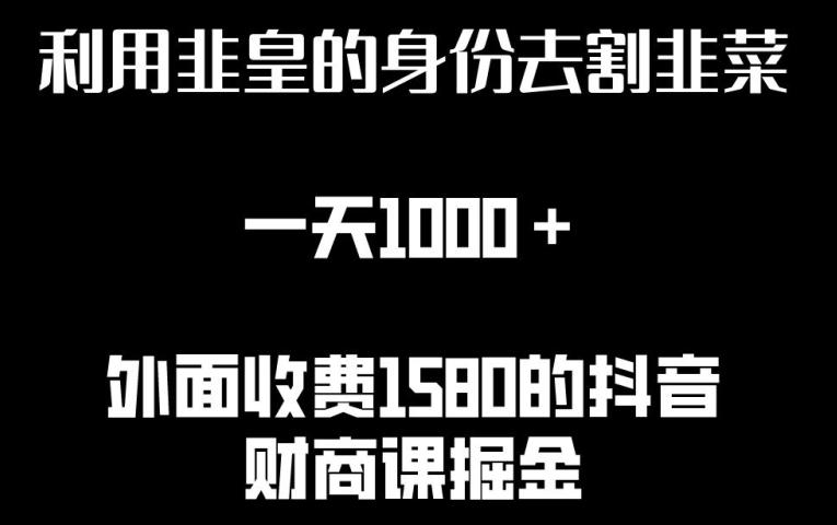 利用非皇的身份去割韭菜，一天1000+(附详细资源)【揭秘】-89网创