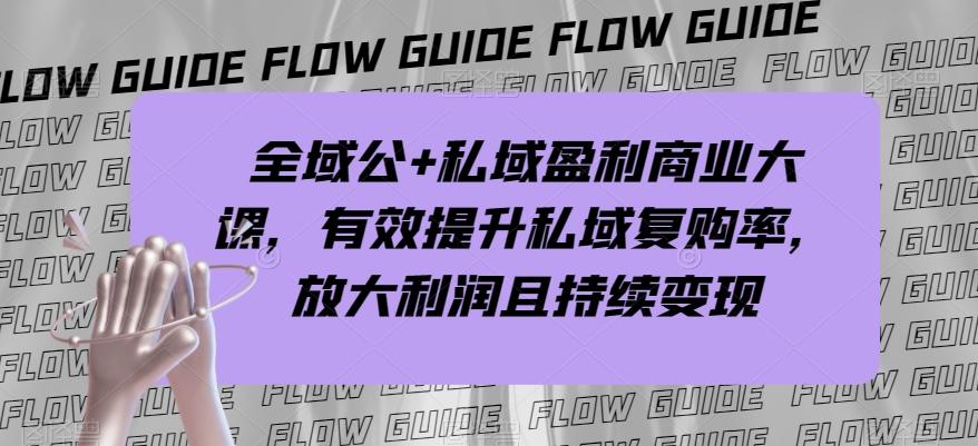 全域公+私域盈利商业大课，有效提升私域复购率，放大利润且持续变现-89网创