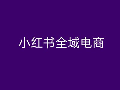 小红书全域电商，小红书电商教程-89网创