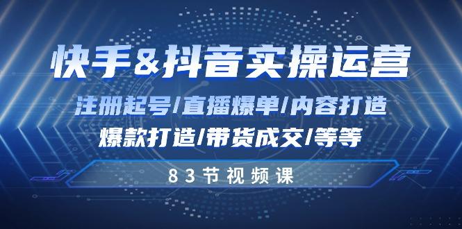 快手与抖音实操运营：注册起号/直播爆单/内容打造/爆款打造/带货成交/83节-89网创