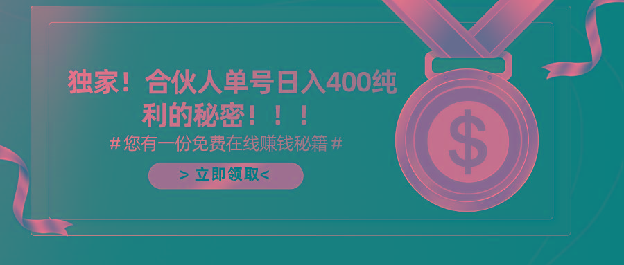(10028期)合伙人广告撸金最新玩法，每天单号400纯利-89网创