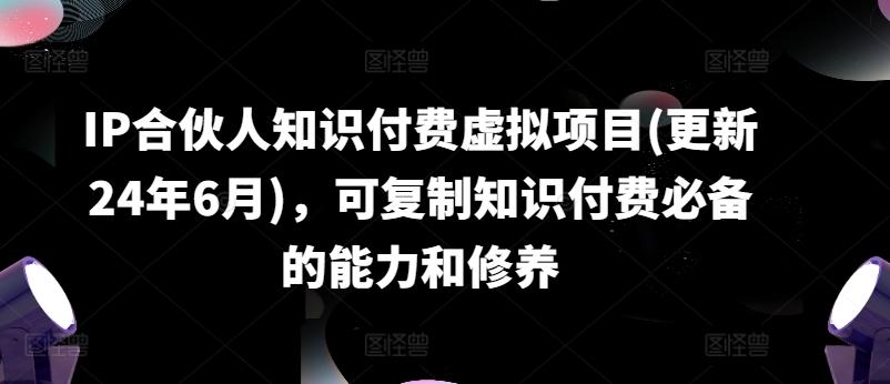 IP合伙人知识付费虚拟项目(更新24年6月)，可复制知识付费必备的能力和修养-89网创