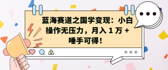 蓝海赛道之国学变现：小白操作无压力，月入 1 W + 唾手可得【揭秘】-89网创