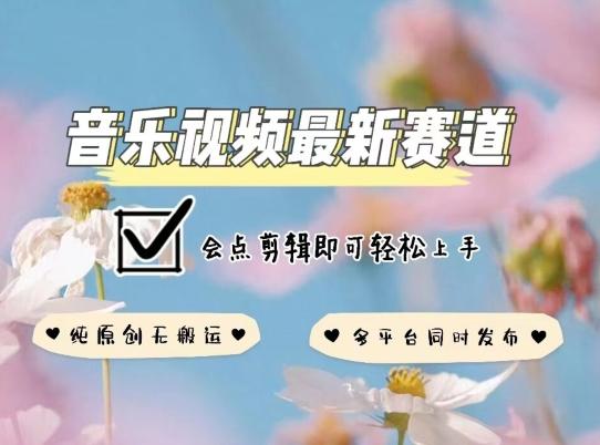 音乐视频赛道最新玩法，纯原创不违规，可所有平台同时发布，会点剪辑即可轻松拿捏【揭秘】-89网创