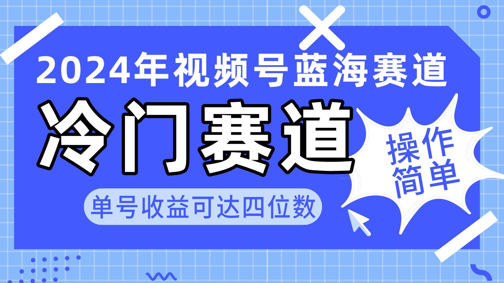 2024视频号冷门蓝海赛道，操作简单 单号收益可达四位数(教程+素材+工具-89网创