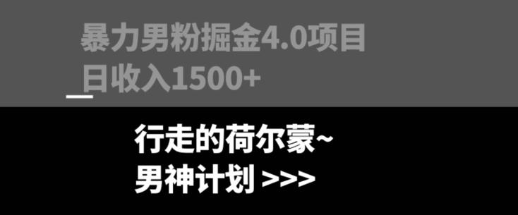 暴力男粉掘金4.0项目不违规不封号无脑复制单人操作日入1000+-89网创