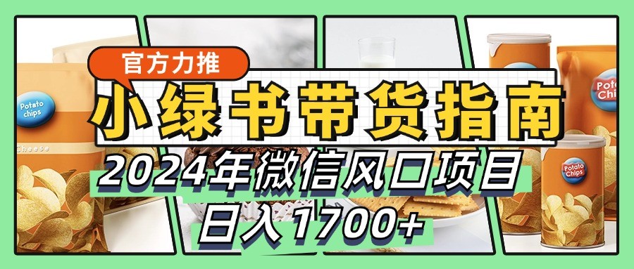 小绿书带货完全教学指南，2024年微信风口项目，日入1700+-89网创