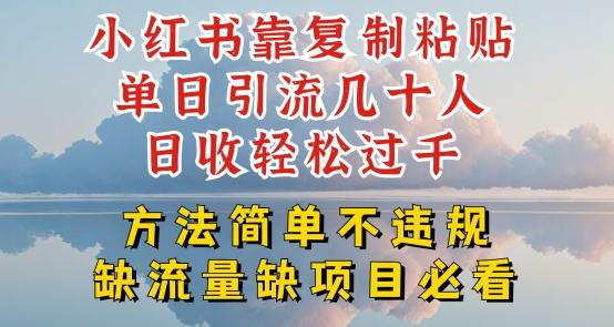 小红书靠复制粘贴单日引流几十人目收轻松过千，方法简单不违规【揭秘】-89网创