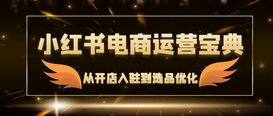 小红书电商运营宝典：从开店入驻到选品优化，一站式解决你的电商难题-89网创