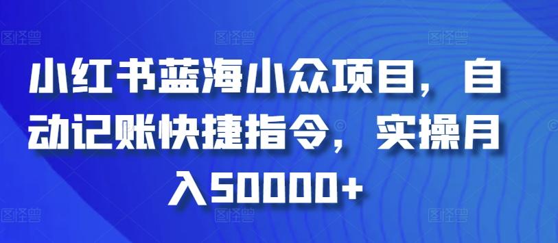 小红书蓝海小众项目，自动记账快捷指令，实操月入50000+【揭秘】-89网创