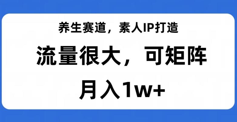 养生赛道，素人IP打造，流量很大，可矩阵，月入1w+【揭秘】-89网创