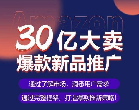 亚马逊·30亿大卖爆款新品推广，可复制、全程案例实操的爆款推新SOP-89网创