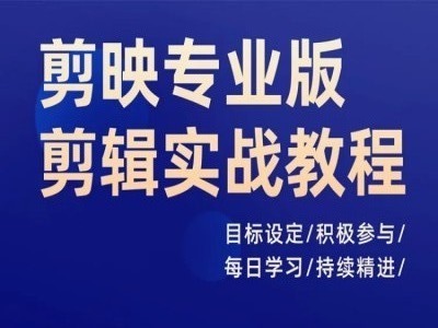 剪映专业版剪辑实战教程，目标设定/积极参与/每日学习/持续精进-89网创