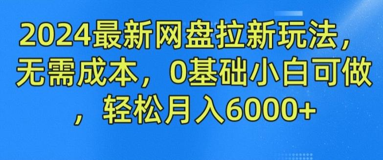 2024最新网盘拉新玩法，无需成本，0基础小白可做，轻松月入6000+【揭秘】-89网创