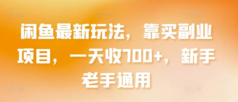 闲鱼最新玩法，靠买副业项目，一天收700+，新手老手通用【揭秘】-89网创