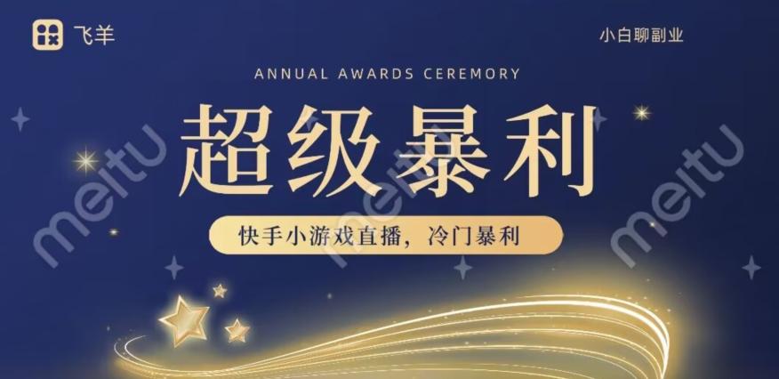 快手官方暴利冷门小游戏无人直播，小白一台电脑即可操作，轻松月入10w+-89网创