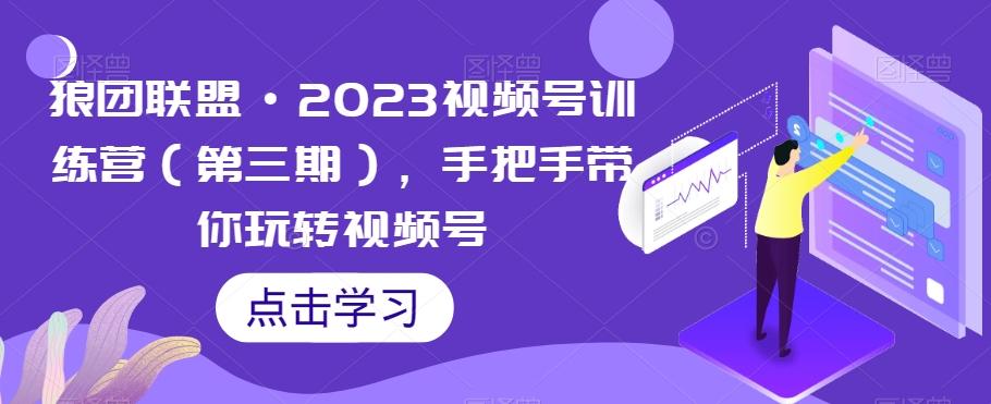 狼团联盟·2023视频号训练营（第三期），手把手带你玩转视频号-89网创