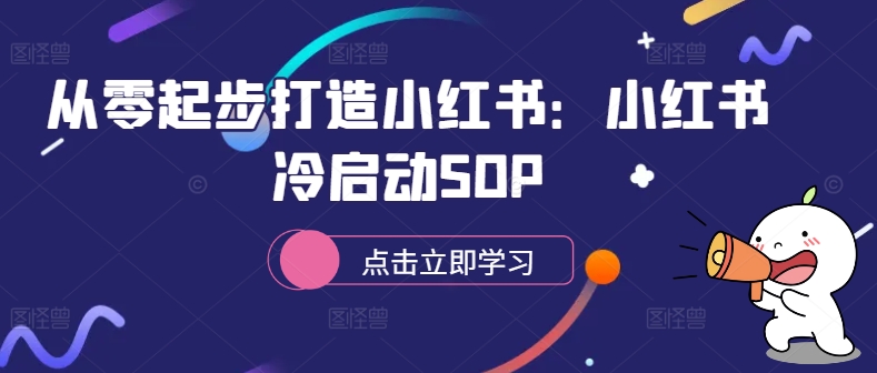 从零起步打造小红书：小红书冷启动SOP-89网创