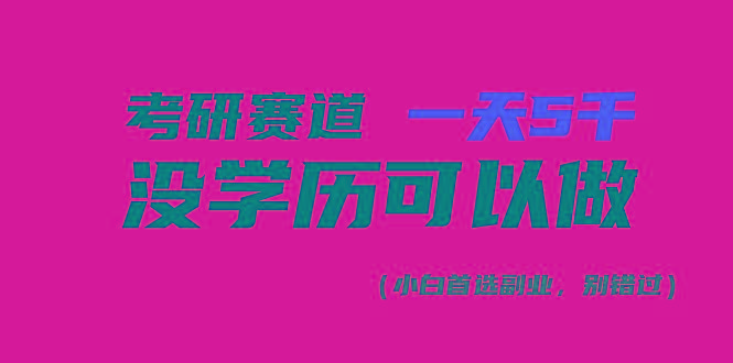 考研赛道一天5000+，没有学历可以做！-89网创