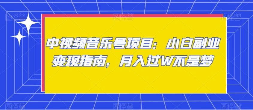 中视频音乐号项目：小白副业变现指南，月入过W不是梦【揭秘】-89网创