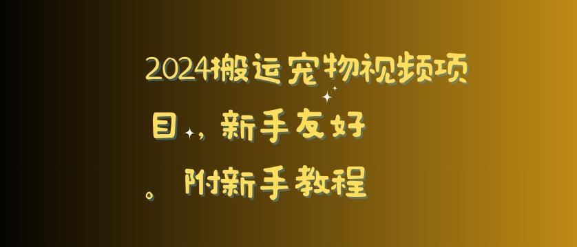 2024搬运宠物视频项目，新手友好，完美去重，附新手教程【揭秘】-89网创