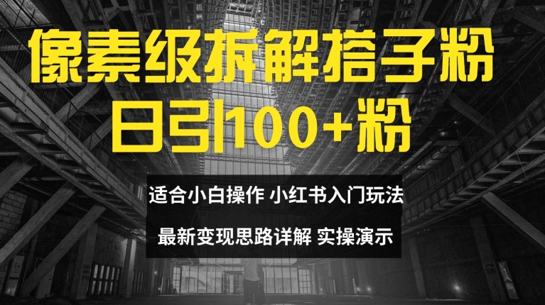 像素级拆解搭子粉，日引100+，小白看完可上手，最新变现思路详解【揭秘】-89网创