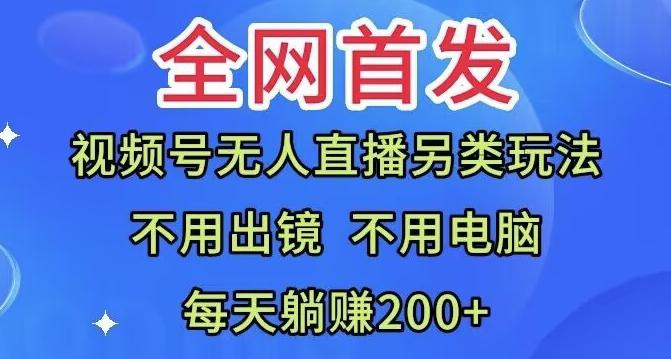 全网首发：视频号无人直播另类玩法，无需电脑，每天躺赚200+-89网创