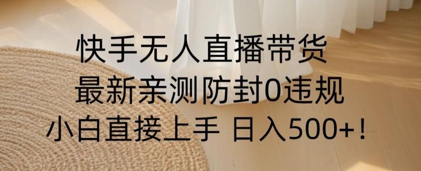 快手无人直播带货从0-1落地教学，最新防封0粉开播，小白可上手日入500+【揭秘】-89网创