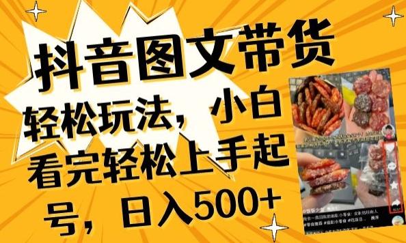 抖音图文带货已过时?那你不如仔细看看这个，小白看完轻松上手起号，日入500+不是梦【揭秘】-89网创