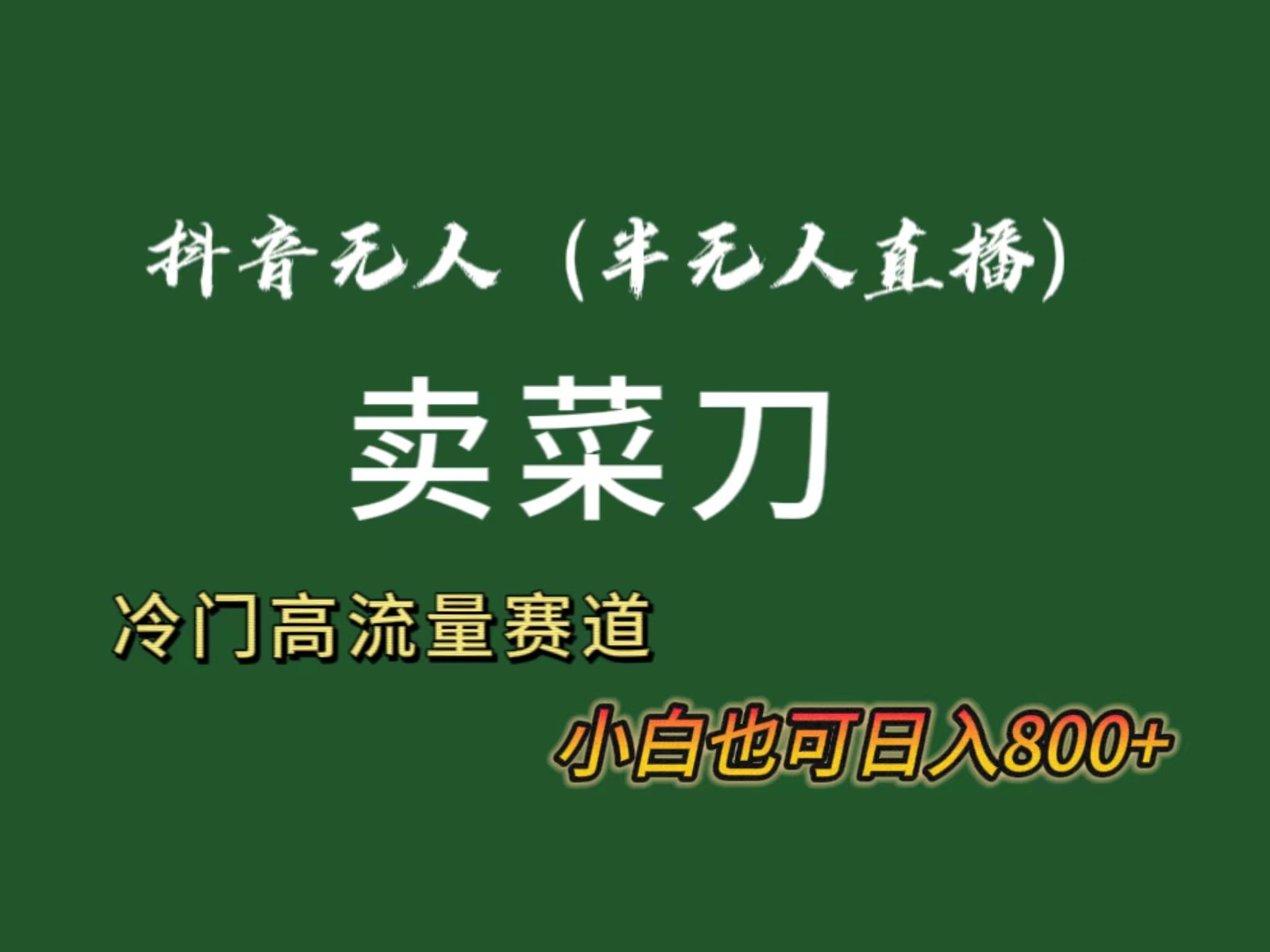 抖音无人(半无人)直播卖菜刀日入800+！冷门品流量大，全套教程+软件！-89网创