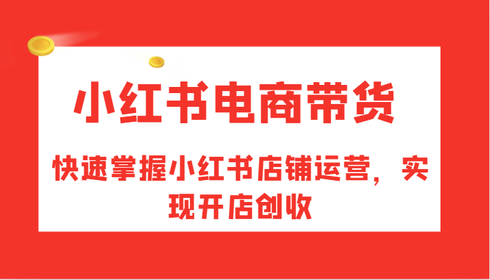 小红书电商带货，快速掌握小红书店铺运营，实现开店创收-89网创