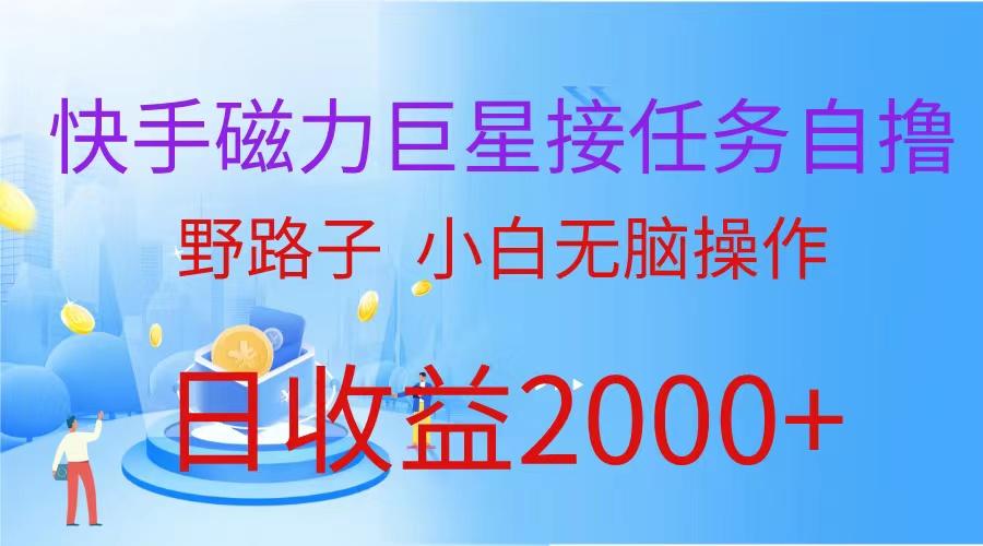 (9985期)(蓝海项目)快手磁力巨星接任务自撸，野路子，小白无脑操作日入2000+-89网创