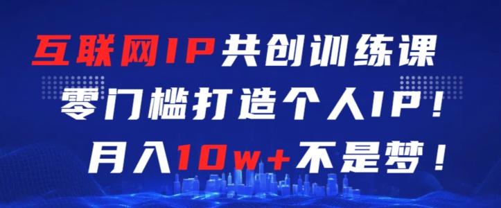 互联网IP共创训练课，零门槛零基础打造个人IP，月入10w+不是梦【揭秘】-89网创
