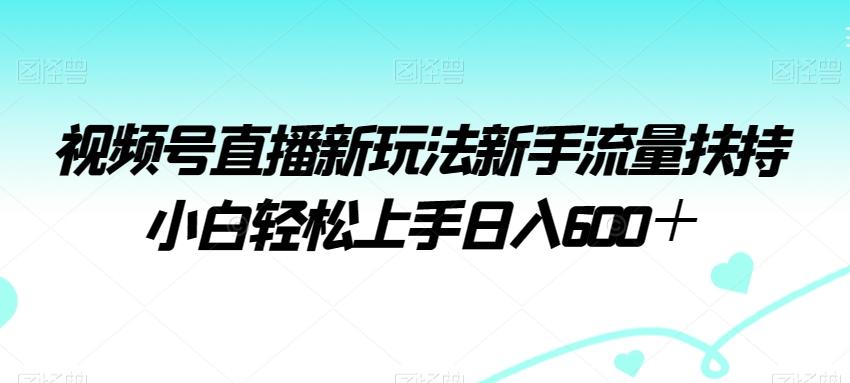 视频号直播新玩法新手流量扶持小白轻松上手日入600＋【揭秘】-89网创